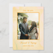 Modernes indisches Hindu Wedding Ganesha Logo Chak Einladung (Rückseite)