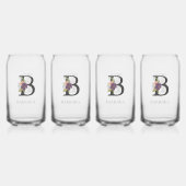Modernes, individualisierbares Mit Monogramm Blume Dosenglas (Hinten)