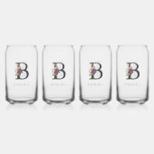 Modernes, individualisierbares Mit Monogramm Blume Dosenglas (Vorderseite)