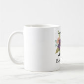 Modernes, individualisierbares Mit Monogramm Blume Kaffeetasse (Links)
