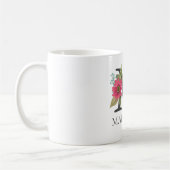 Modernes, individualisierbares Mit Monogramm Blume Kaffeetasse (Links)