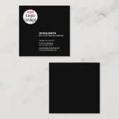 Modernes, individualisierbares Schwarz Quadratische Visitenkarte (Vorne/Hinten)