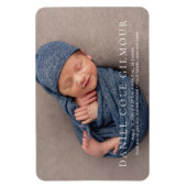 Modernes, individuell anpassbares Foto für Babynam Magnet (Vertikal)