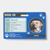 Modernes, individuell anpassbares Hund-ID-Tag mit  Ausweis (Vorderseite)