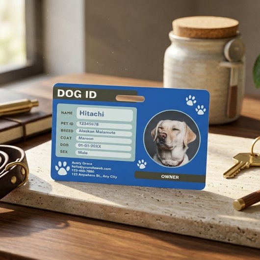 Modernes, individuell anpassbares Hund-ID-Tag mit  Ausweis