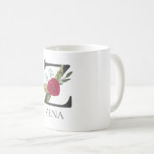 Modernes, individuell anpassbares Mit Monogramm Bl Kaffeetasse (VorderseiteRechts)