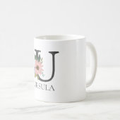 Modernes, individuell anpassbares Mit Monogramm Bl Kaffeetasse (VorderseiteRechts)