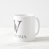 Modernes, individuell anpassbares Mit Monogramm Bl Kaffeetasse (VorderseiteRechts)