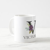 Modernes, individuell anpassbares Mit Monogramm Bl Kaffeetasse (Vorderseite Links)