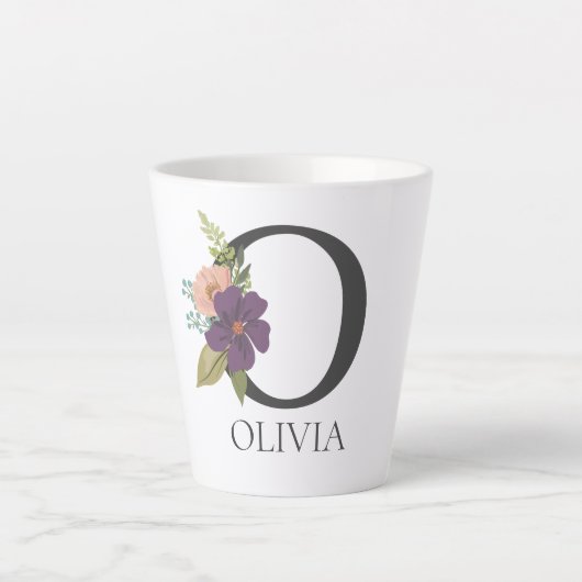 Modernes, individuell anpassbares Mit Monogramm Le Milchtasse (Vorderseite)