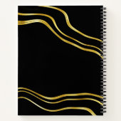 Modernes Individuelle Name Black Gold Sketchbook Notizblock (Rückseite)