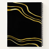 Modernes Individuelle Name Black Gold Sketchbook Notizblock (Rückseite)