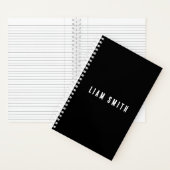 Modernes Individuelle Name-Black-Notebook Notizblock (Innen)