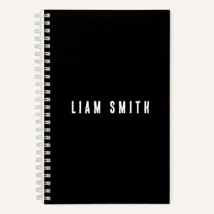 Modernes Individuelle Name-Black-Notebook Notizblock