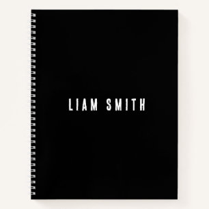Modernes Individuelle Name-Black-Notebook Notizblock