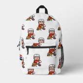 Modernes Individuelle Name Cartoon Hockey Player L Bedruckter Rucksack (Vorderseite)