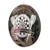 Modernes Individuelle Name Hochzeit Foto Dartscheibe (Vorderseite rechts)