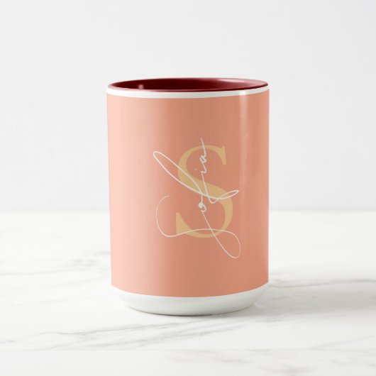 Modernes Individuelle Name Script Tasse (Zentrum)