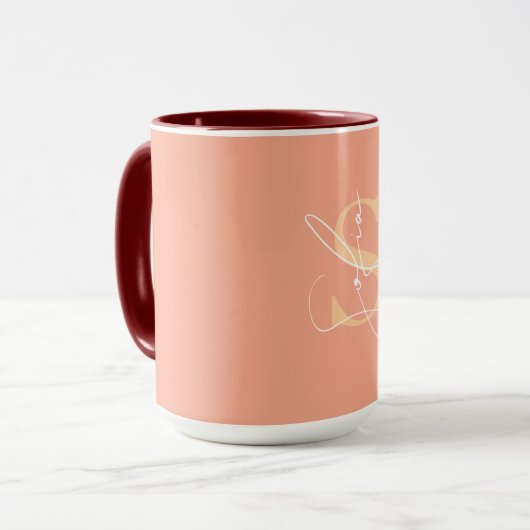 Modernes Individuelle Name Script Tasse (Vorderseite Links)