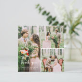 Modernes, individuelles 3 Foto Einfache Minimalist Dankeskarte (Stehend Vorderseite)