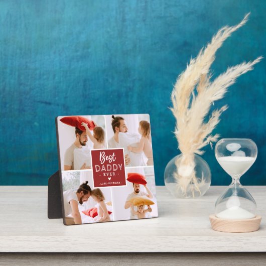 Modernes, individuelles 4-Foto "Best Daddy Ever" Fotoplatte (InSitu)