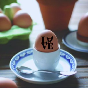 Modernes, individuelles Ei-Liebe-Schwarztext-Ei Gummistempel
