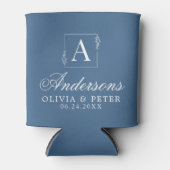 Modernes, individuelles Hochzeitskolornament Blau Dosenkühler (Vorderseite)