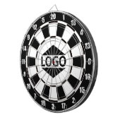 Modernes, individuelles Logo auf Schwarz/Weiß Dartscheibe (Vorderseite rechts)