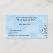 Modernes, individuelles Makeup Artist Blue Waterco Visitenkarte (Rückseite)