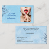 Modernes, individuelles Makeup Artist Blue Waterco Visitenkarte (Vorne/Hinten)