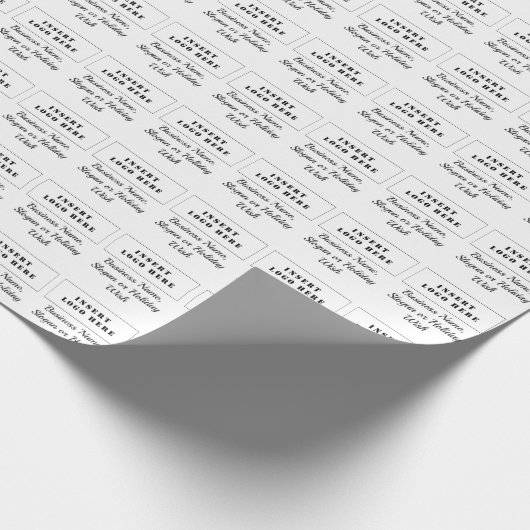 Modernes, individuelles Skripttext und Firmenlogo Geschenkpapier (Ecke)