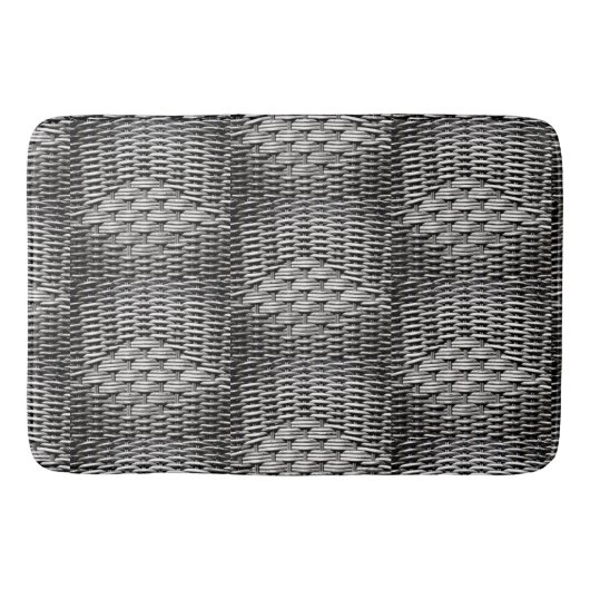 Modernes, industrielles Metal-Weave-Muster Badematte (Vorderseite)