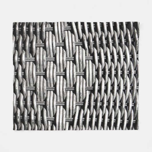 Modernes, industrielles Metal-Weave-Muster Fleecedecke (Vorderseite (Horizontal))