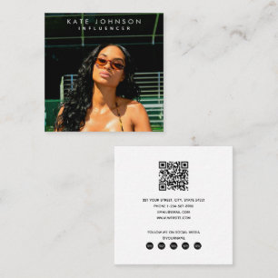 Modernes Influenzagebärden Foto QR Code Social Med Quadratische Visitenkarte