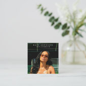 Modernes Influenzagebärden Foto QR Code Social Med Quadratische Visitenkarte (Stehend Vorderseite)