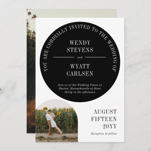 Modernes informelles Arch-Foto - Einladung zur Hoc (Vorne/Hinten)