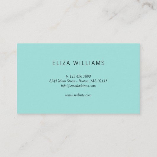 Modernes Inkstroke Muster - Türkis Schwarz-weiß Visitenkarte (Rückseite)