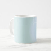 Modernes inspirierendes Zitat Blau Cool ruhig sein Kaffeetasse (Vorderseite Links)