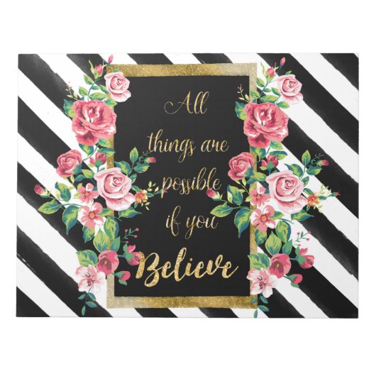 Modernes, inspirierendes Zitat Notizblock (Vorderseite)