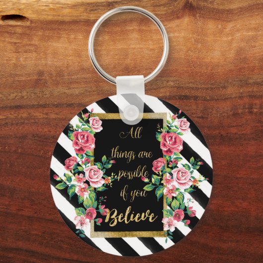 Modernes, inspirierendes Zitat Schlüsselanhänger (Vorderseite)