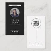 Modernes Instagram Berufliches Schwarzes Foto Visitenkarte (Vorne/Hinten)