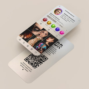 Modernes Instagram Makeup Künstler Silver Gold Visitenkarte