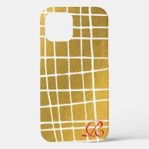 Modernes iPhone-Case für Gold und Monogram