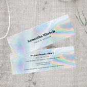 Modernes Iridescent Salon Beautician Makeup Mini Visitenkarte