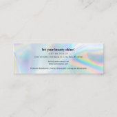 Modernes Iridescent Salon Beautician Makeup Mini Visitenkarte (Rückseite)