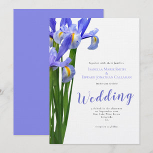 Modernes Irises Floral Bouquet Wedding Einladung
