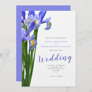 Modernes Irises Floral Bouquet Wedding Einladung