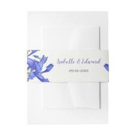 Modernes Irises Floral Bouquet Wedding Einladungsbanderole