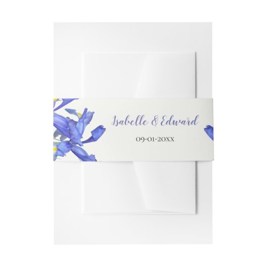 Modernes Irises Floral Bouquet Wedding Einladungsbanderole (Vorderseite Beispiel)