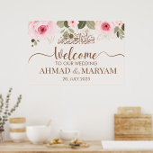 Modernes islamisches Begrüßungspapier Poster (Küche)